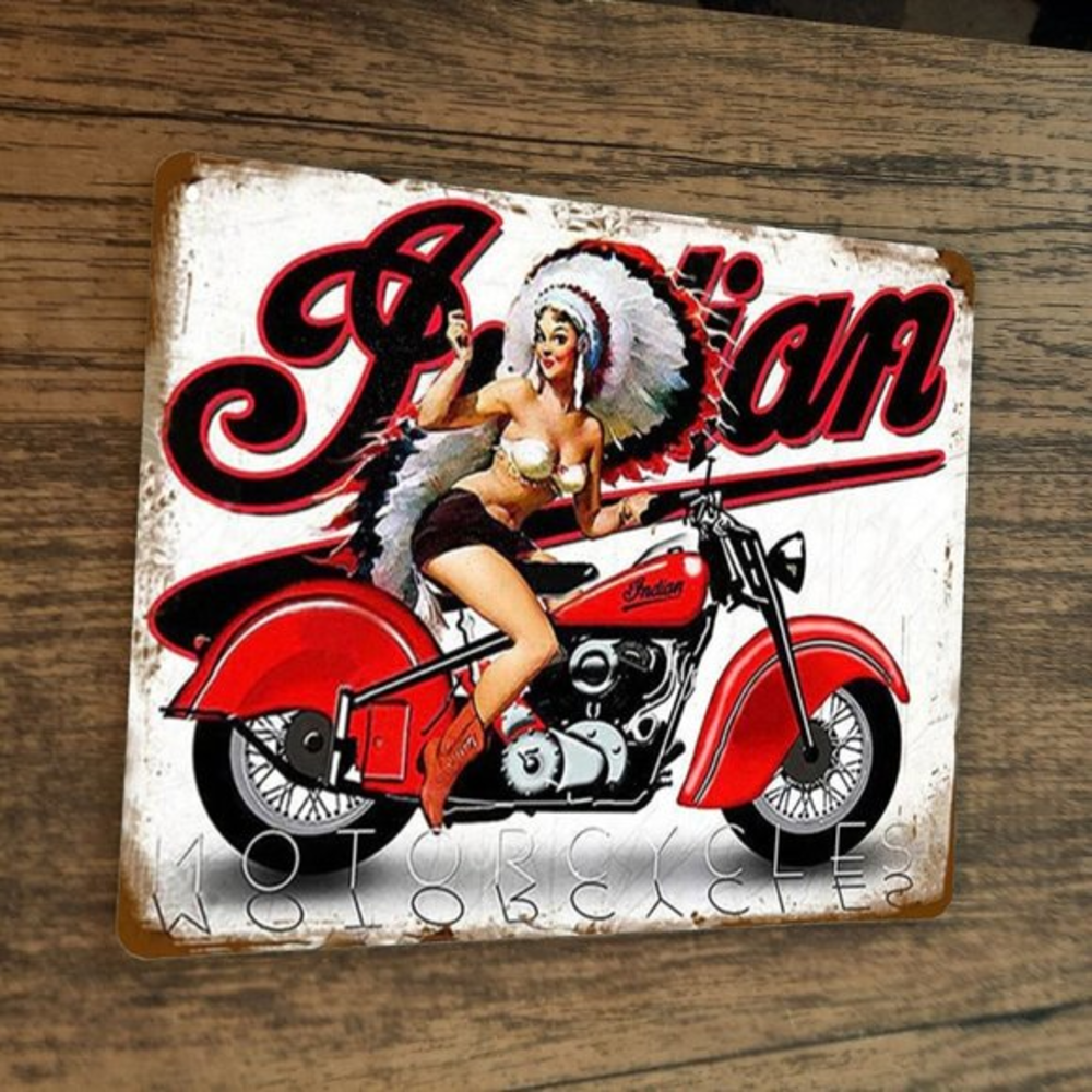 Indian Motorcycles Girl on Bike‎ Mouse Pad